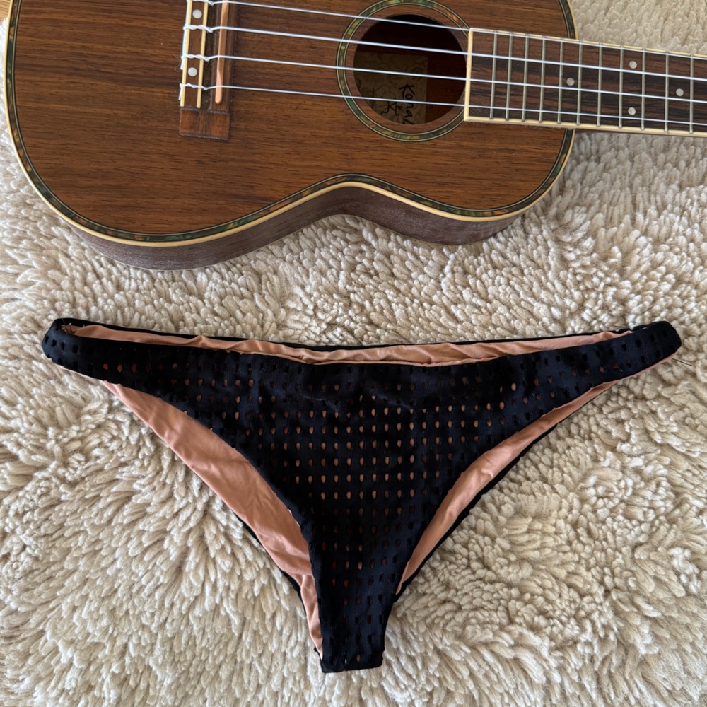 Acacia Swimwear Black Mesh Makai Bikini Bottom